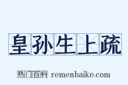 皇孙生上疏是什么意思的图片